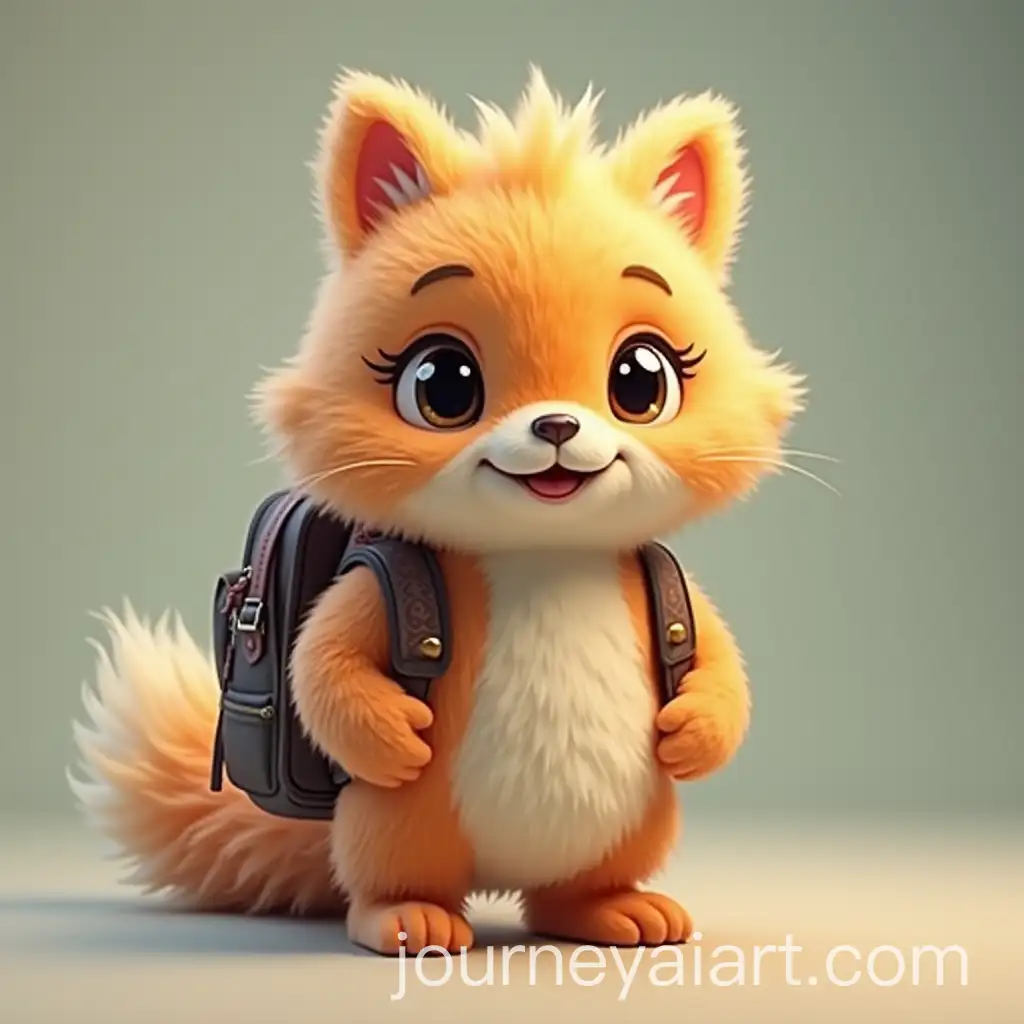 Adorable-Fluffy-Creature-with-a-School-Bag