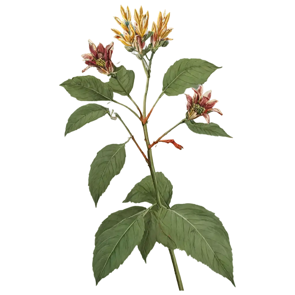 Botanical-Illustration-of-Bunga-Kamboja-in-PNG-Format-Detailed-and-Transparent