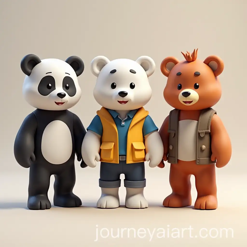 LowPoly-3D-Teddy-Bears-in-TPose-for-Shooter-Game