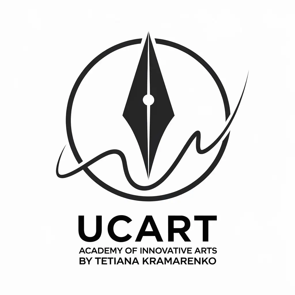 LOGO Design for UCArt Academy of Innovative Arts by Tetiana Kramarenko Black and White Minimalistic Geometric Style