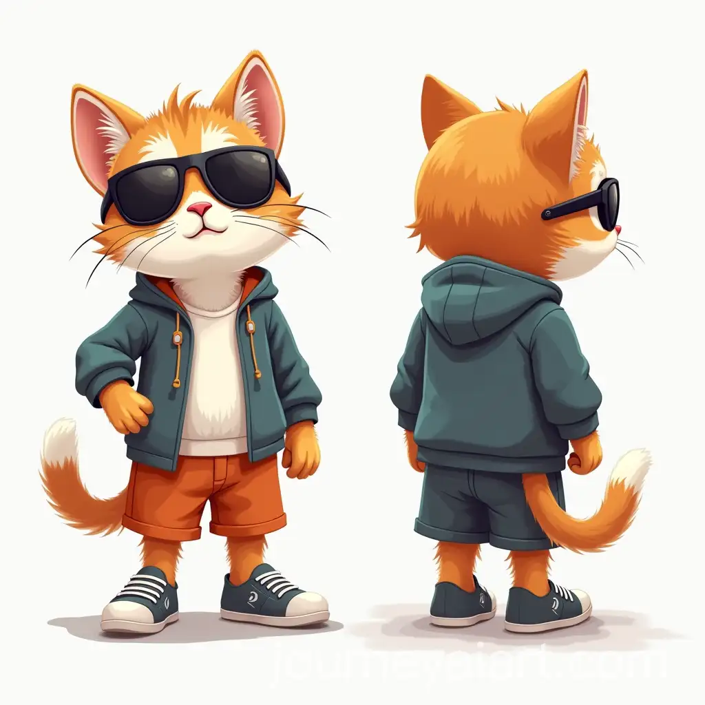 Cute-Cat-in-Sportswear-and-Sunglasses-Full-Body-Front-View