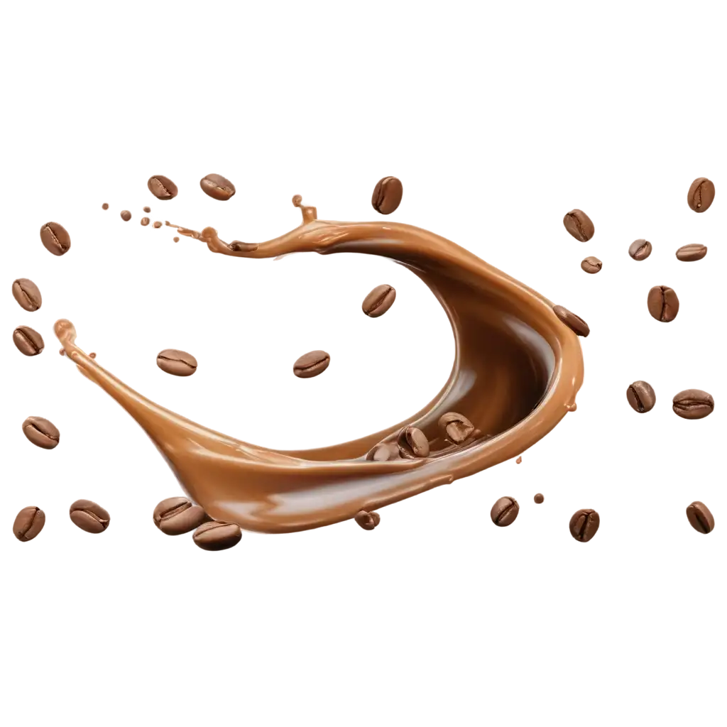 Creamy-Light-Brown-Coffee-Splash-PNG-Image-with-Interspersed-Coffee-Beans