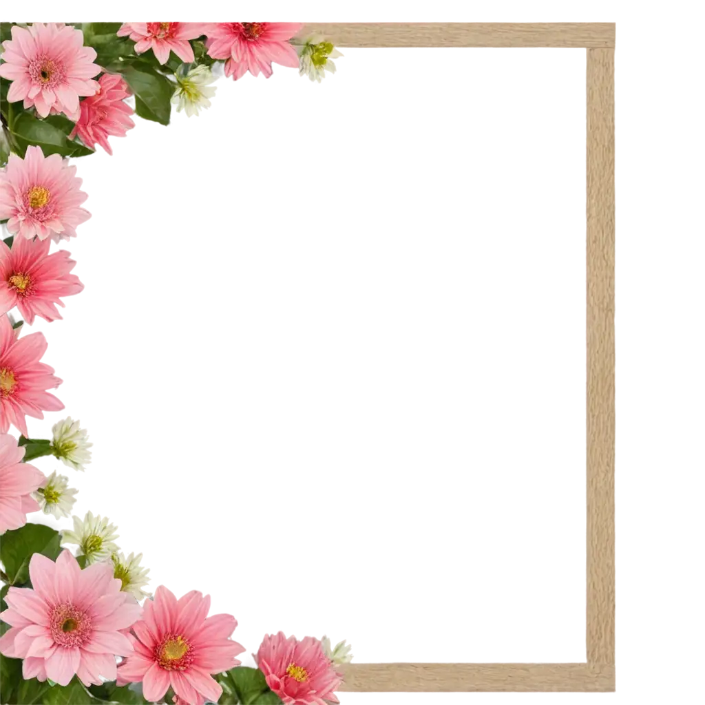 Flower-Photo-Frame-PNG-A-Clear-and-Elegant-Floral-Border-for-Your-Designs