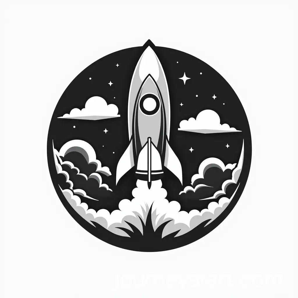 Aviation-and-Space-Club-Logo-Design-Rocket-and-UAV-in-Minimalist-Black-and-White