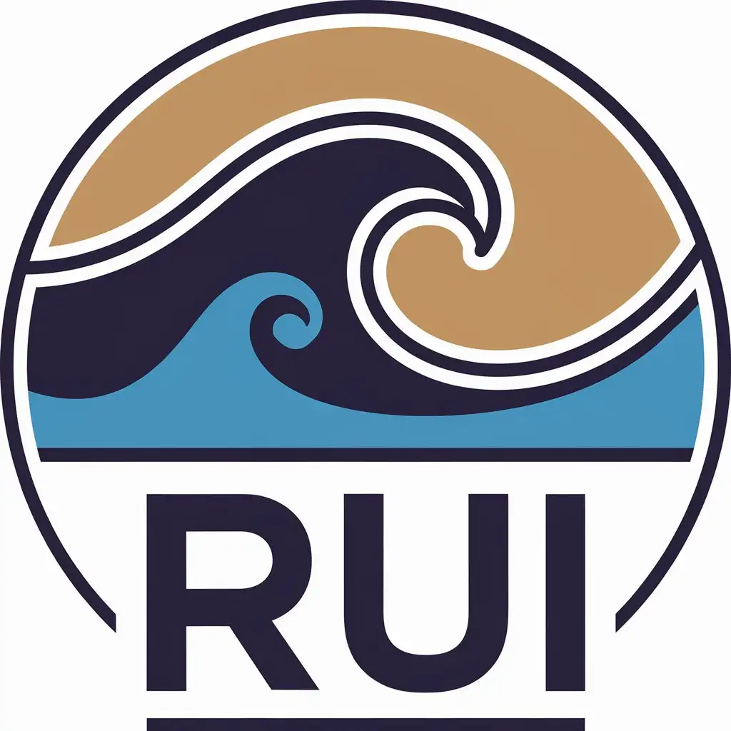 LOGO Design for RUI Vector Waves with Clear Background and Moderate Style