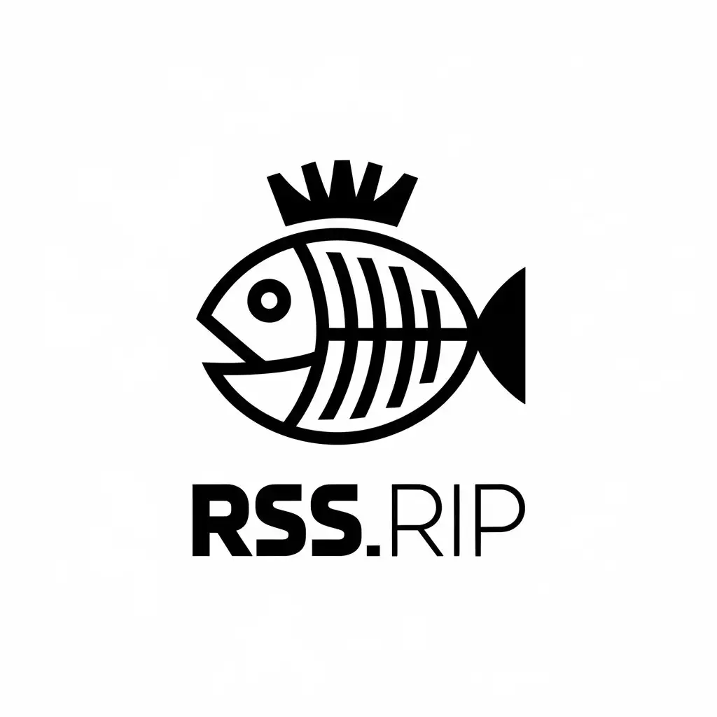 LOGO Design For Rssrip Fish Skeleton and Crown in Vector Style