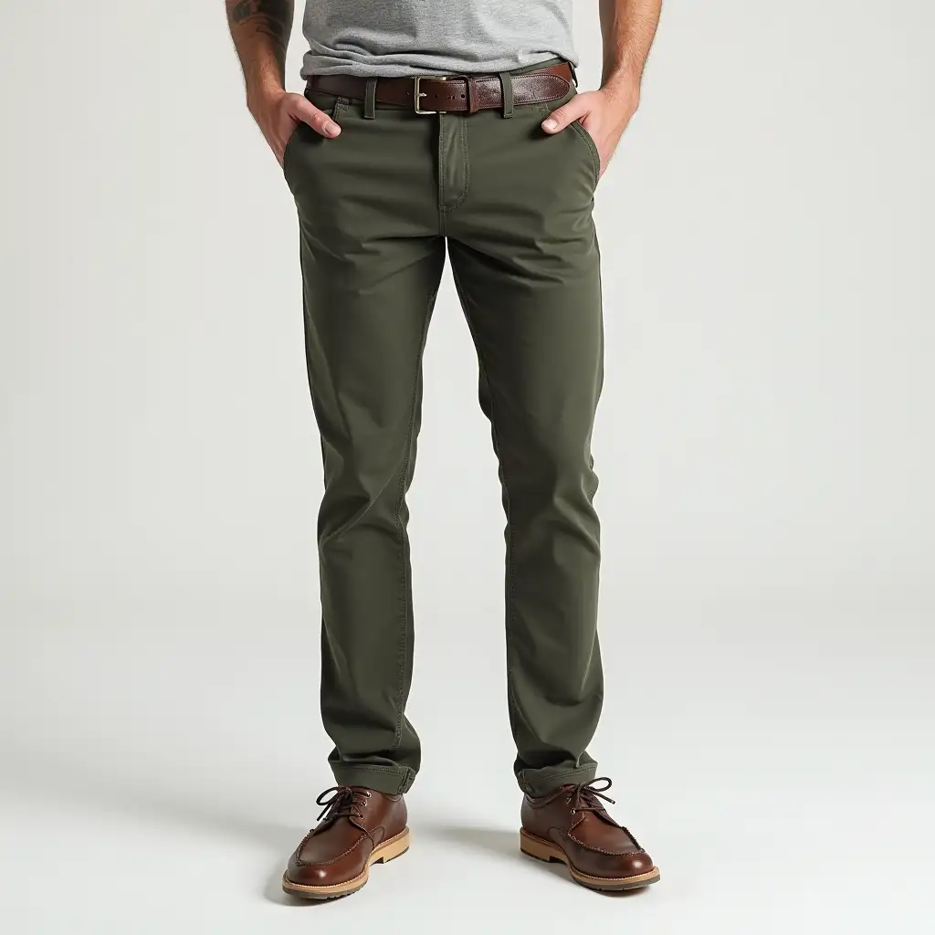 Mens casual wear chinos front view