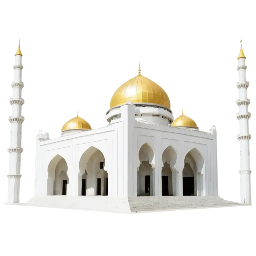 White-and-Gold-Mosque-PNG-with-a-Gold-Dome-HighQuality-Image-for-Digital-Use