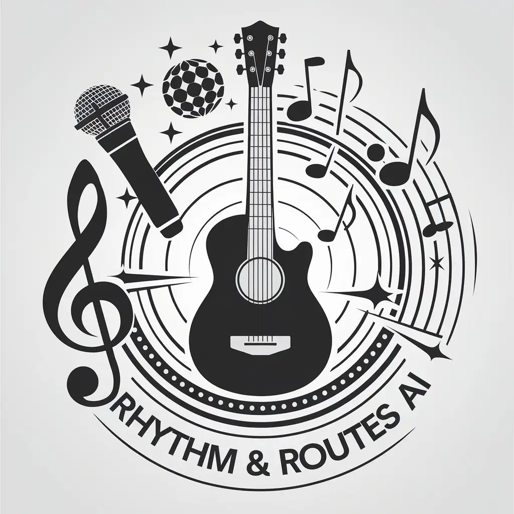 LOGO-Design-for-Rhythm-Routes-AI-Microphone-Musical-Notes-and-Guitar-Theme