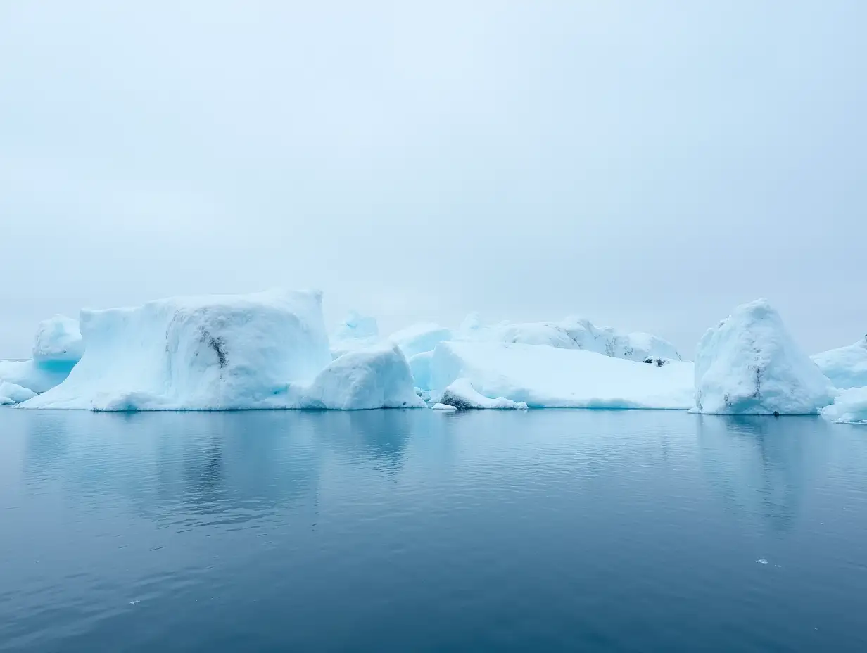 Arctic-Icebergs-Adrift-on-Majestic-Waters