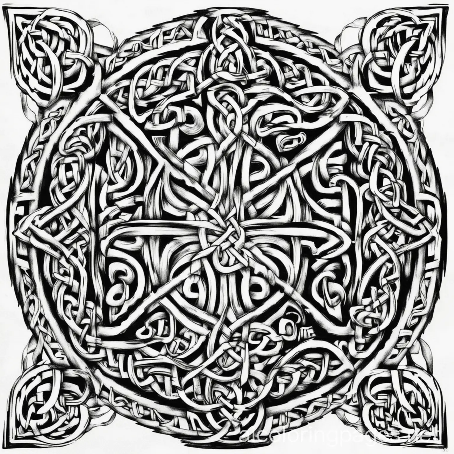 Celtic-Iconography-Coloring-Page-with-Simplicity-and-Ample-White-Space