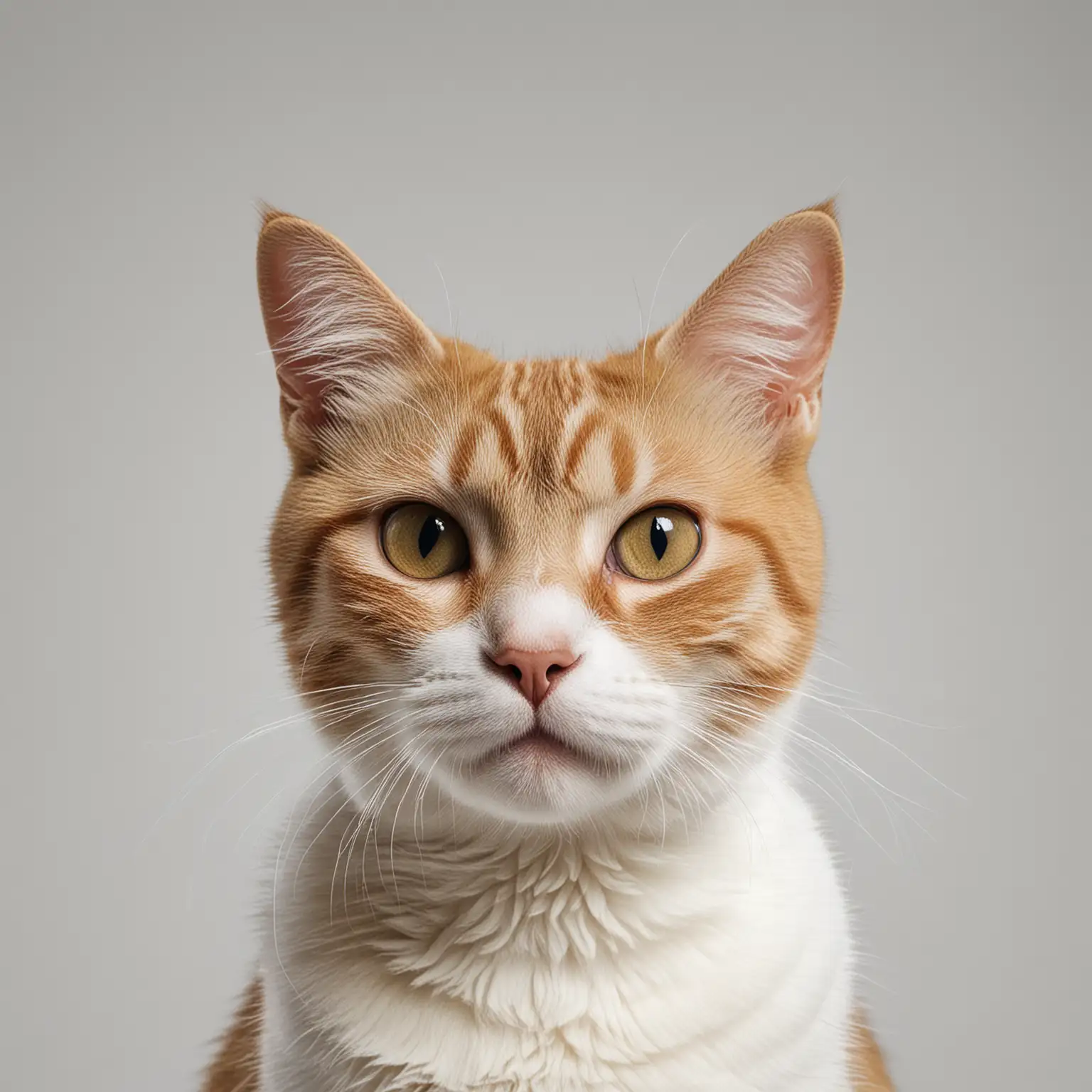 Cat Portrait on White Background