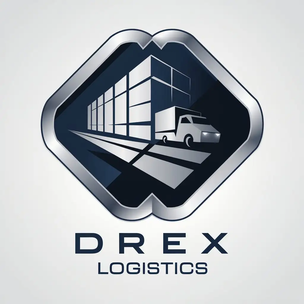 LOGO Design for DREX Logistics Minimalistic and AvantGarde with Geometric Shapes and Shipping Icon