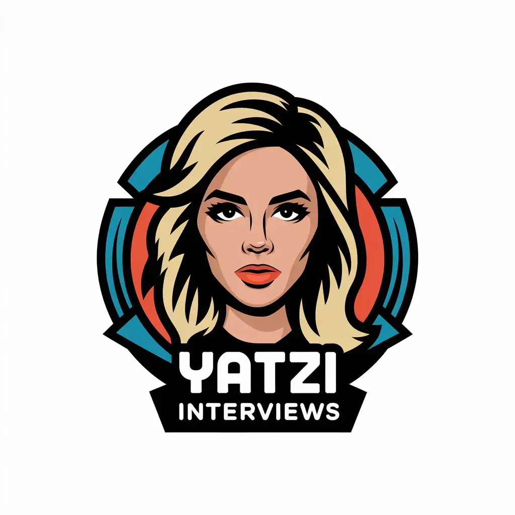 LOGO Design for Yatzi Interviews Female Host with Blonde Hair for Entertainment Podcast