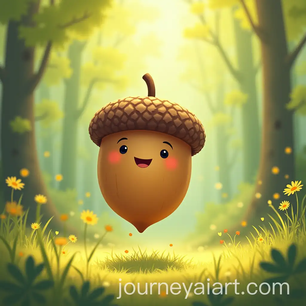 Cheerful-Acorn-Ollie-Dreaming-of-Flight-in-a-Sunny-Forest