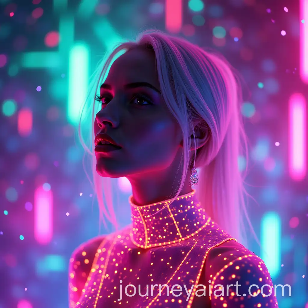 Futuristic-Young-Female-Singer-in-Neon-Holographic-Outfit-for-Acid-House-EDM-Album-Cover