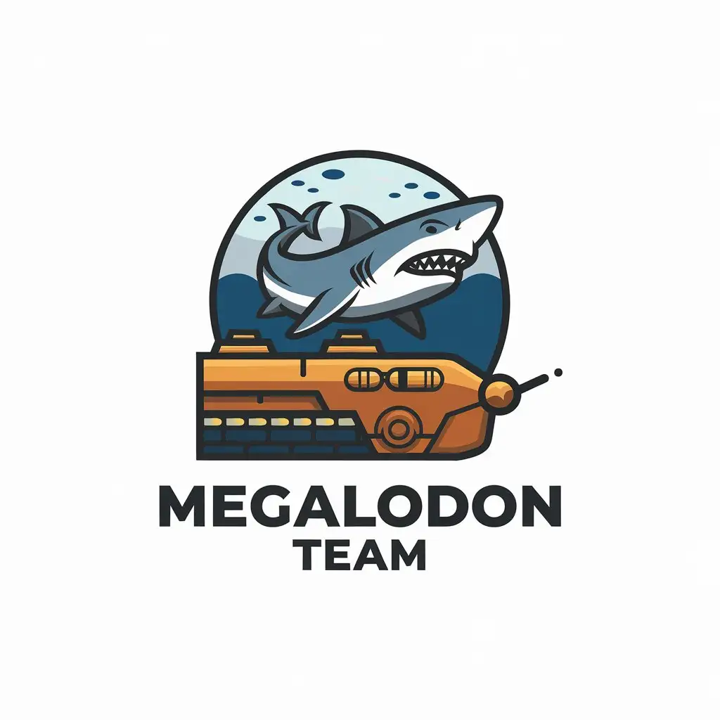 LOGO Design for Megalodon Team Shark Submarine Remote Operating ROV Symbol for Nonprofit Industry