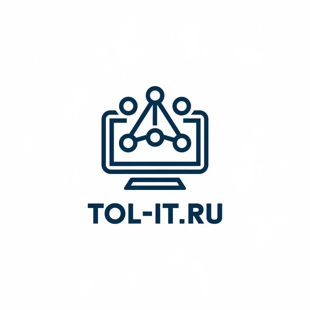 a vector logo design,with the text "TOL-IT.RU", main symbol:Computer network,Moderate,be used in Internet industry,clear background