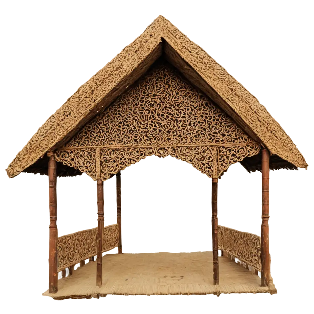 Traditional-Bengali-Design-Indian-Hut-PNG-Image-Perfect-for-Cultural-and-Architectural-Designs