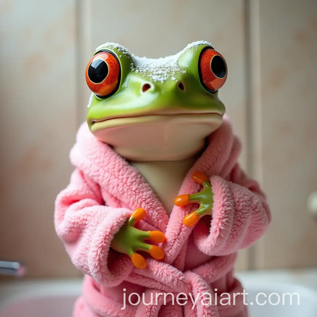 Frog-in-Pink-Bathrobe-PostShower