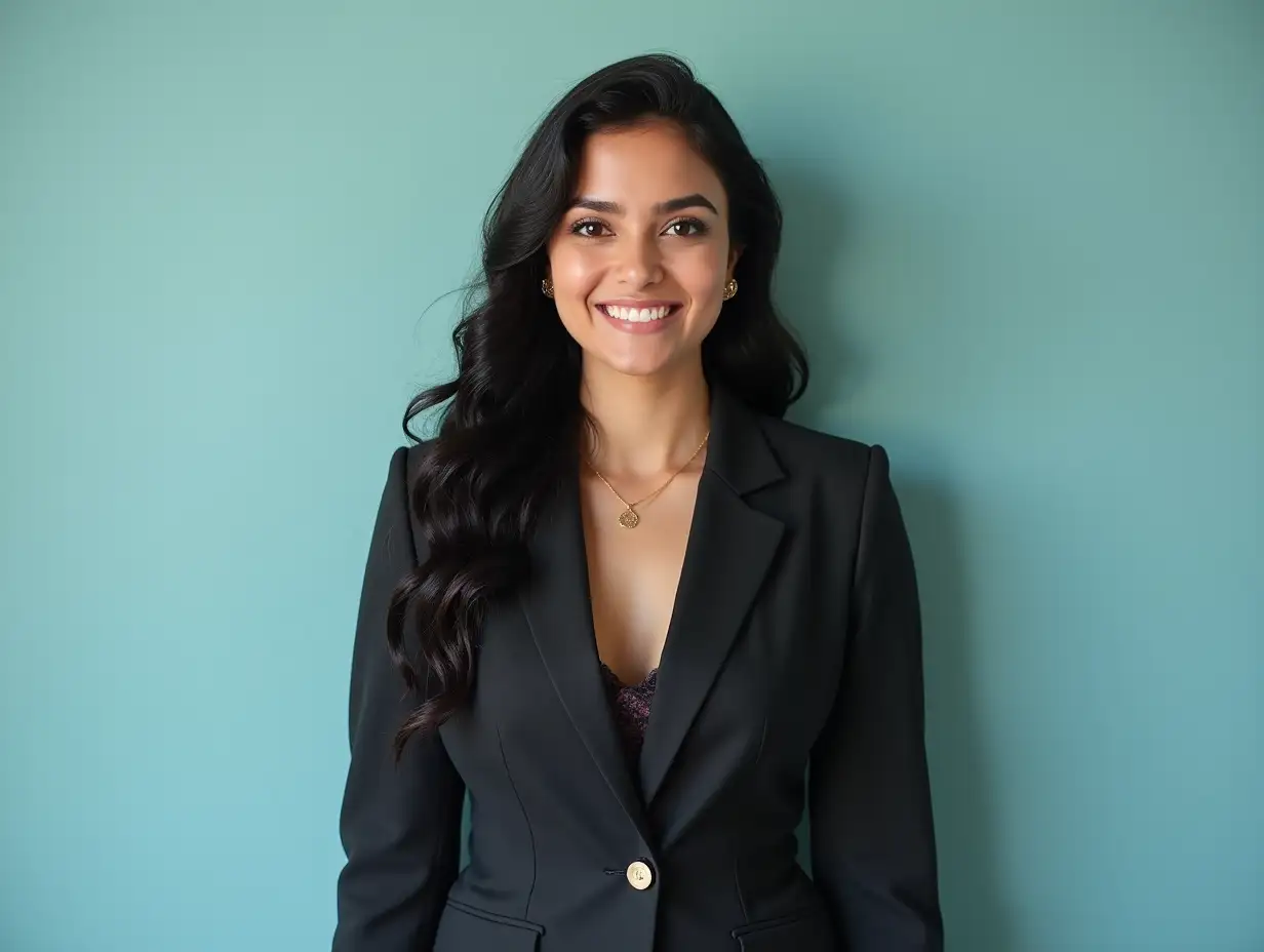 Portrait-of-a-Curvy-Kashmiri-Woman-in-Formal-Attire-for-Corporate-Meeting