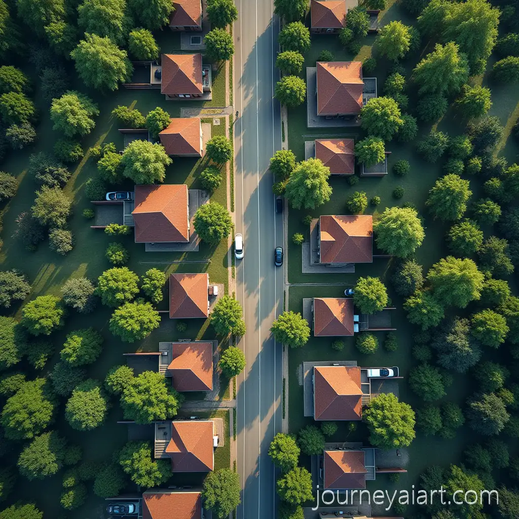 Aerial-View-of-a-Housing-Society-with-Roads-TrafficAerial-view-of-housing-society-and-Trees