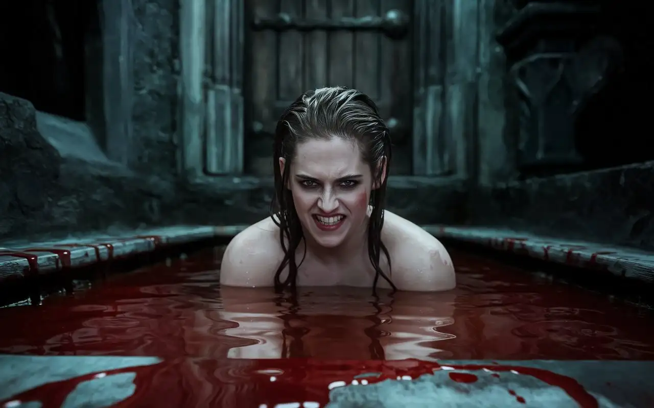 Kristen-Stewart-in-Dark-Crypt-Taking-a-Blood-Bath-Cinematic-4K-Photo