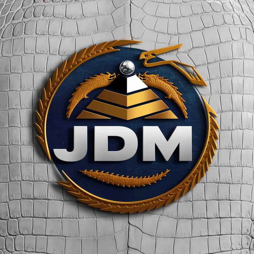 LOGO Design for JDM Cinematic Photo Logo with Crocodile Skin and Dragon Theme