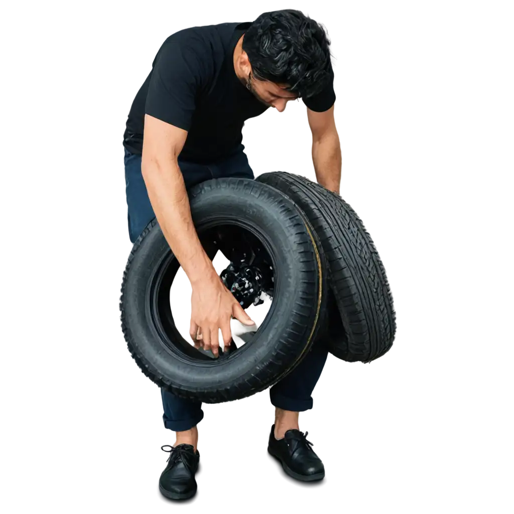 HighQuality-PNG-Image-of-a-Man-with-a-Tyre-Puncture-for-Versatile-Applications