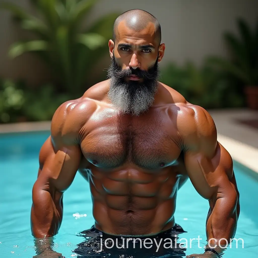 Muscular-Spanish-Adonis-Emerging-from-Pool-with-Powerful-Physique