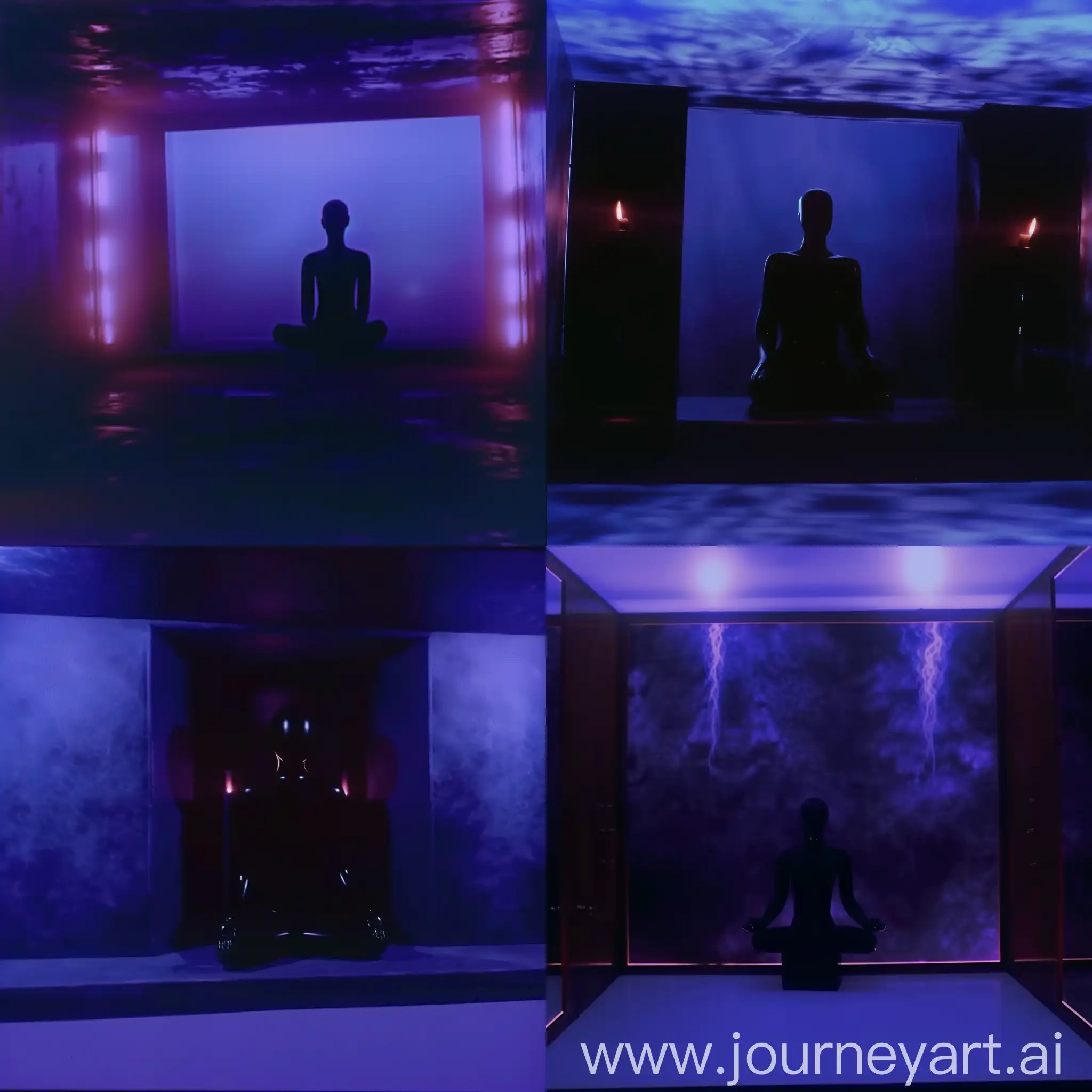 Meditating-Mannequin-in-Dark-Blue-Stormy-Void-Dungeon