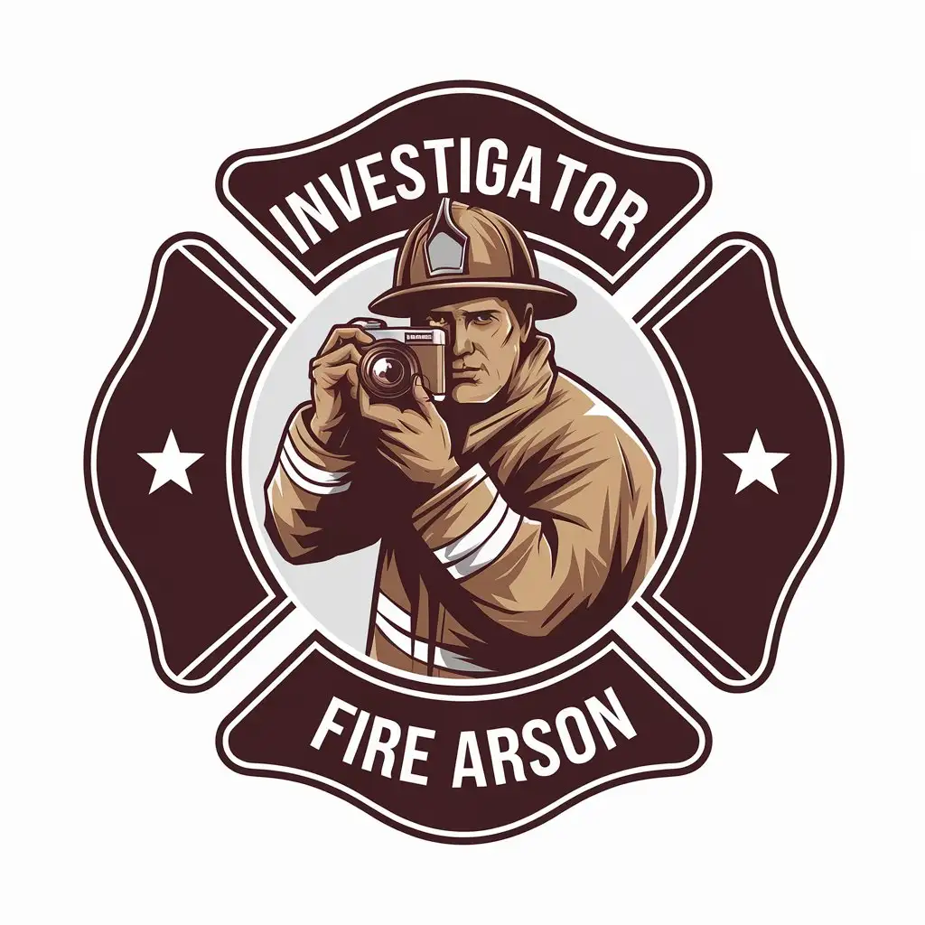 LOGO Design for Investigator Fire Arson Forensic Camera with Firefighter Theme