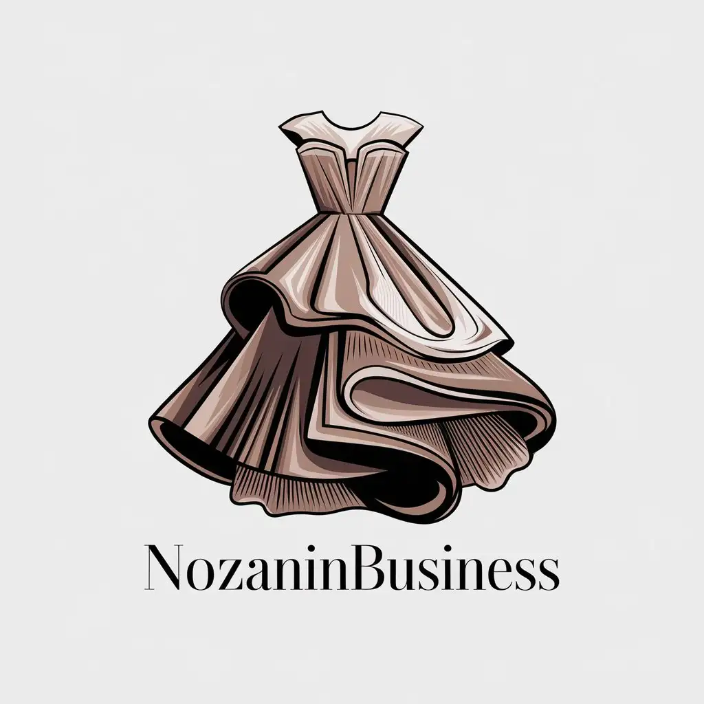 a vector logo design,with the text "nozaninbusiness", main symbol:Dresses,complex,be used in Beauty Spa industry,clear background