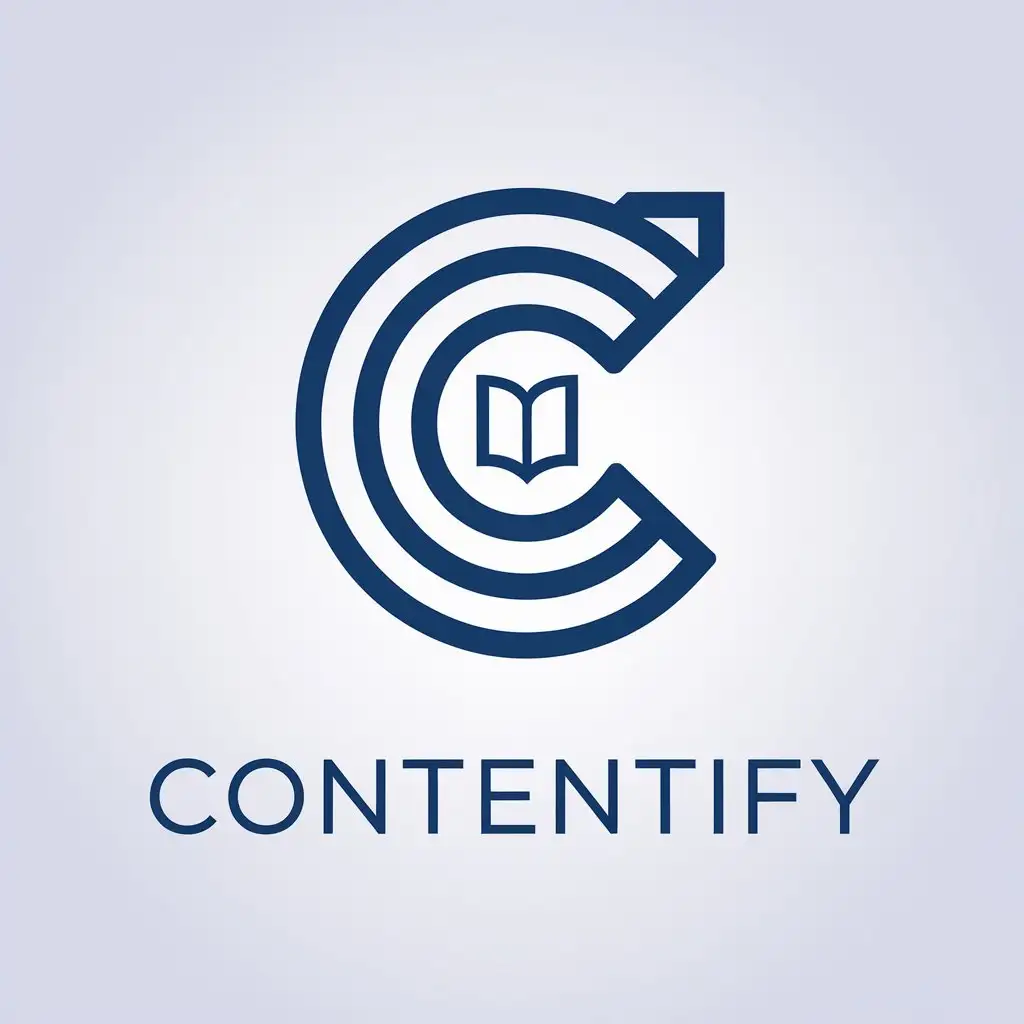 LOGO Design for Contentify Minimalistic Letter C Symbol for Education Industry with Clear Background