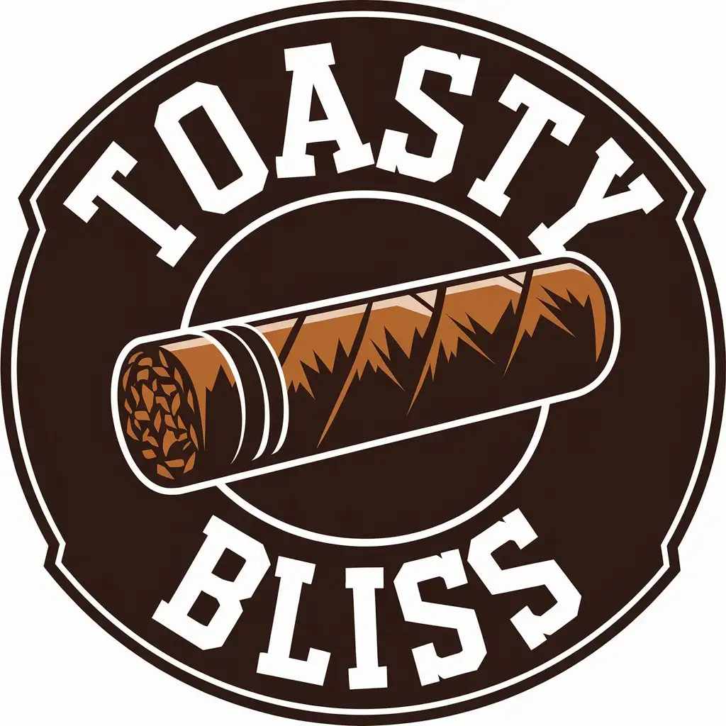 LOGO Design for Toasty Bliss Vector Logo Featuring a Cigar on a Clear Background