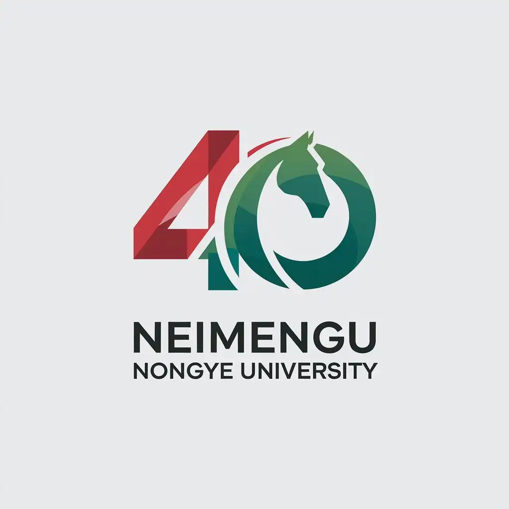 LOGO-Design-For-Neimenggu-Nongye-University-Minimalistic-RedGreen-Gradient-with-Horse-Silhouette