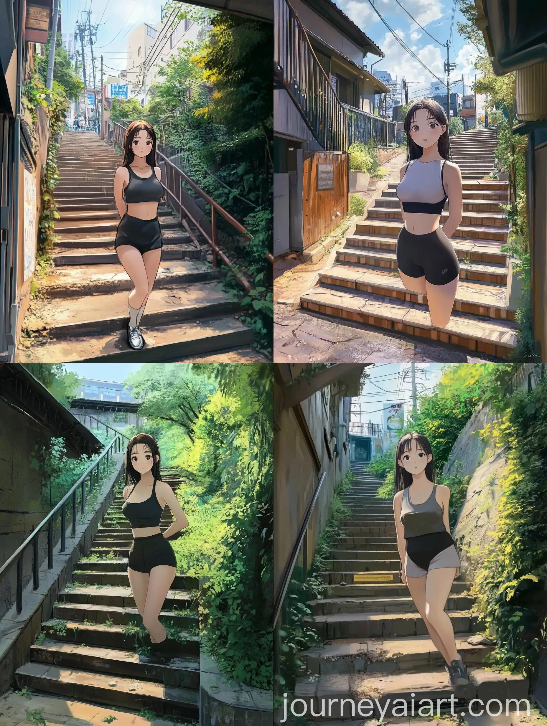 Studio-Ghibli-Style-Realistic-Digital-Art-of-Road-Staircase