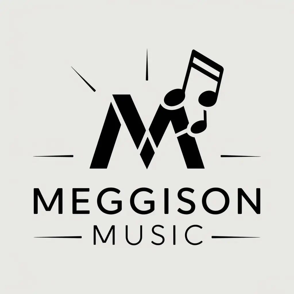 LOGO Design for Meggison Music Vector with M and Music Notes for Education Industry