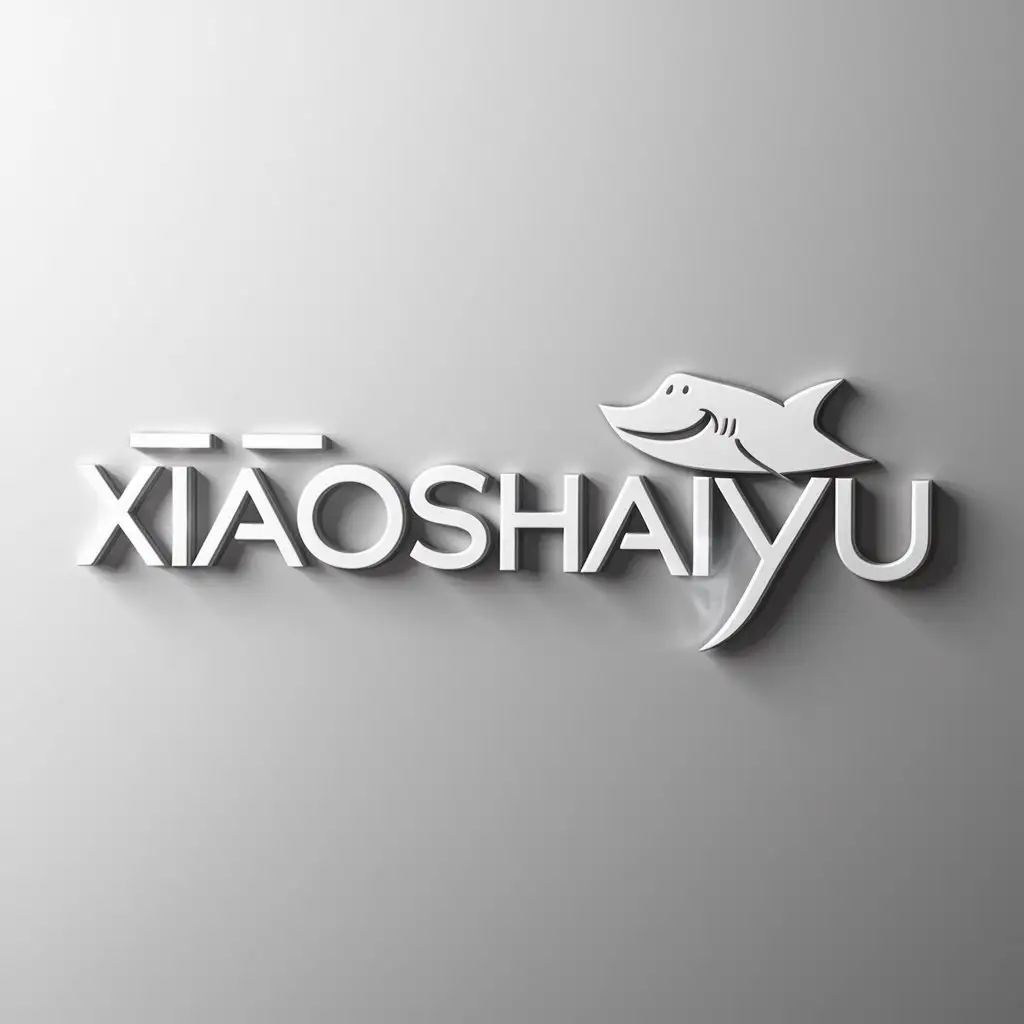 a logo design,with the text "Xiaoshaiyu", main symbol:joyful sharks,Minimalistic,be used in Technology industry,clear background