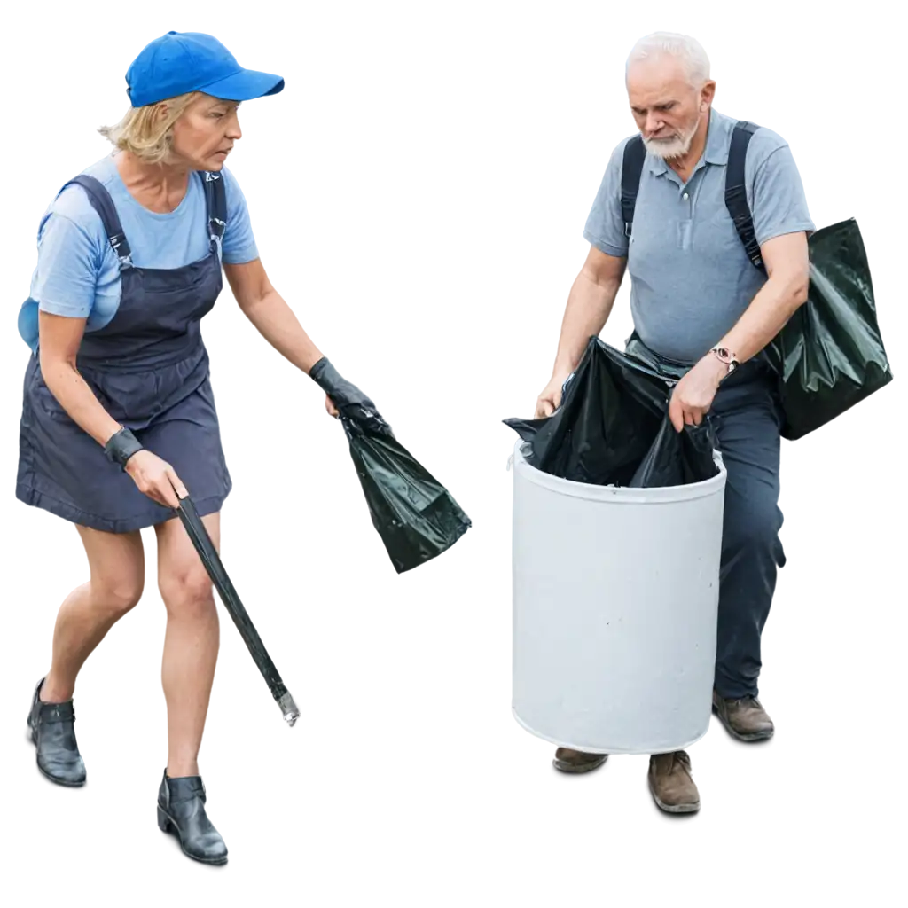 garbage collector old man and woman