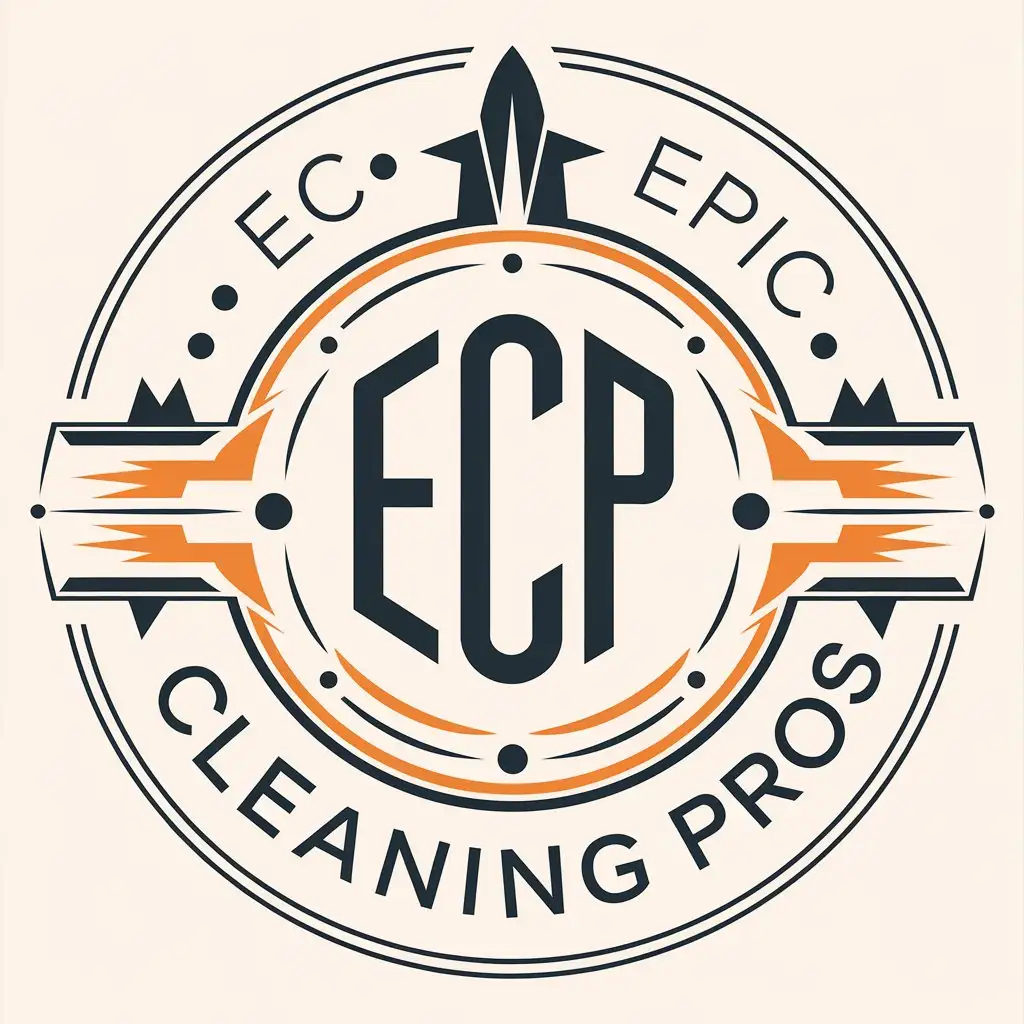 LOGO Design for Epic Cleaning Pros Bold ECP Initials in Elegant Minimalistic Circular Design with Vibrant Color Scheme