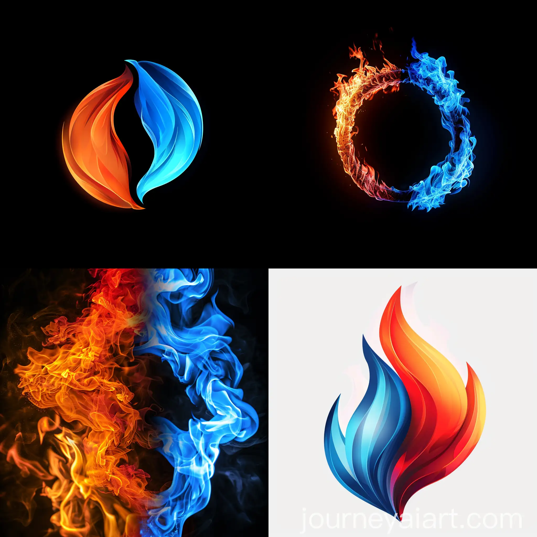 Unique-Gas-Logo-Design-in-Blue-and-Red-Colors