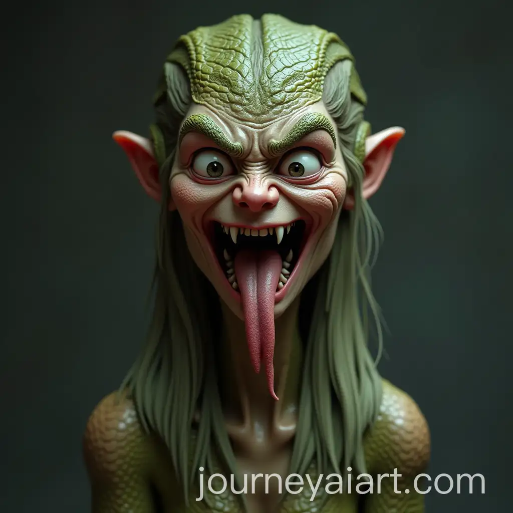 Angry-3D-Woman-with-SnakeLike-Features-and-Fangs