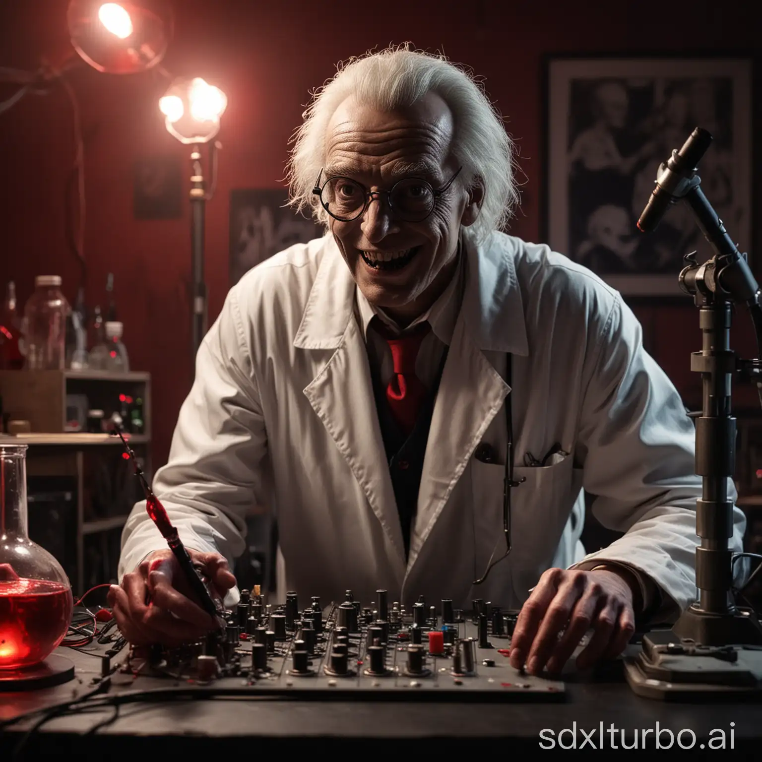 Mad-Scientist-Conducting-Sinister-Science-Experiments-in-Dark-Recording-Studio