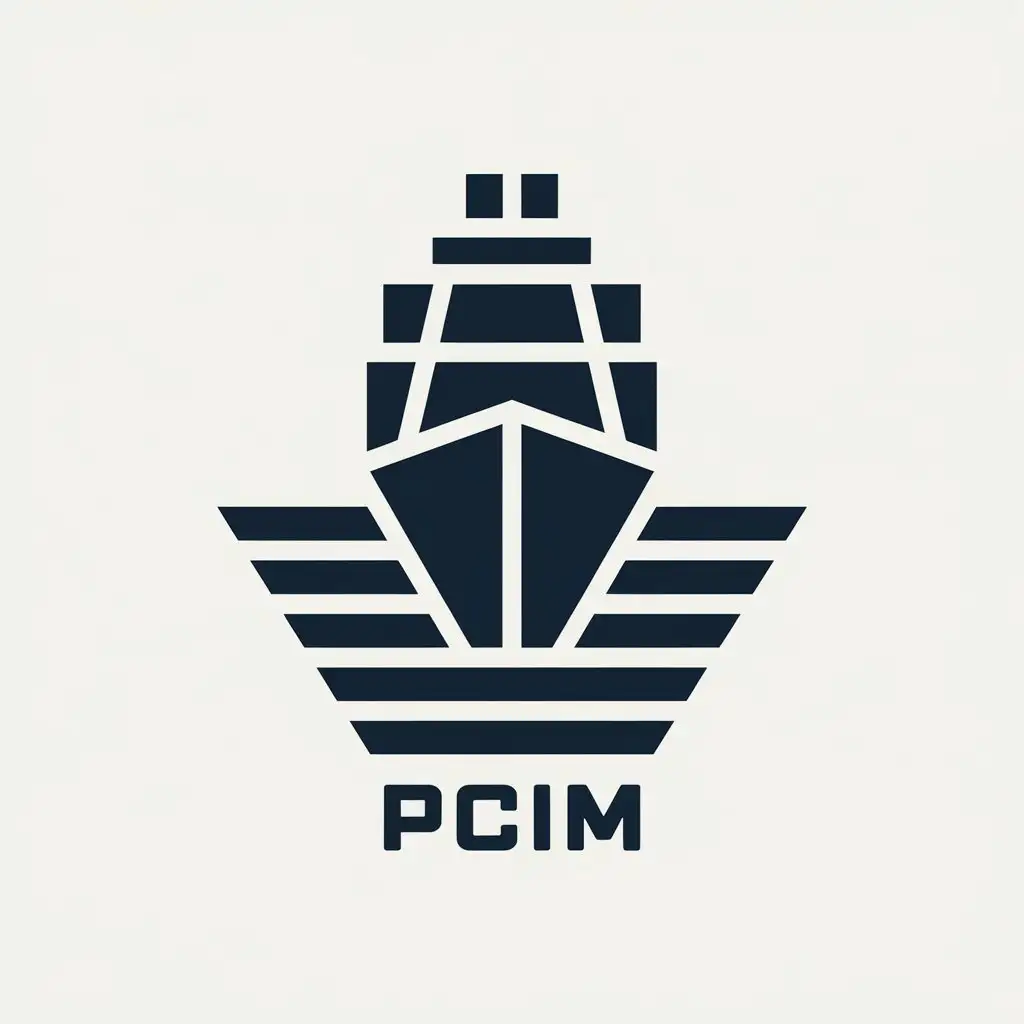 LOGO Design for PCIM Vector Ship Symbol with Moderate Style and Clear Background