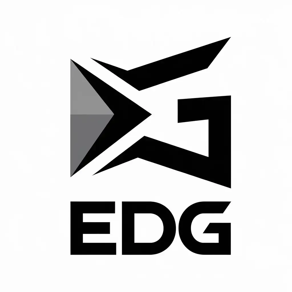 LOGO Design for EDG Black White Minimalistic Vector for Entertainment Industry