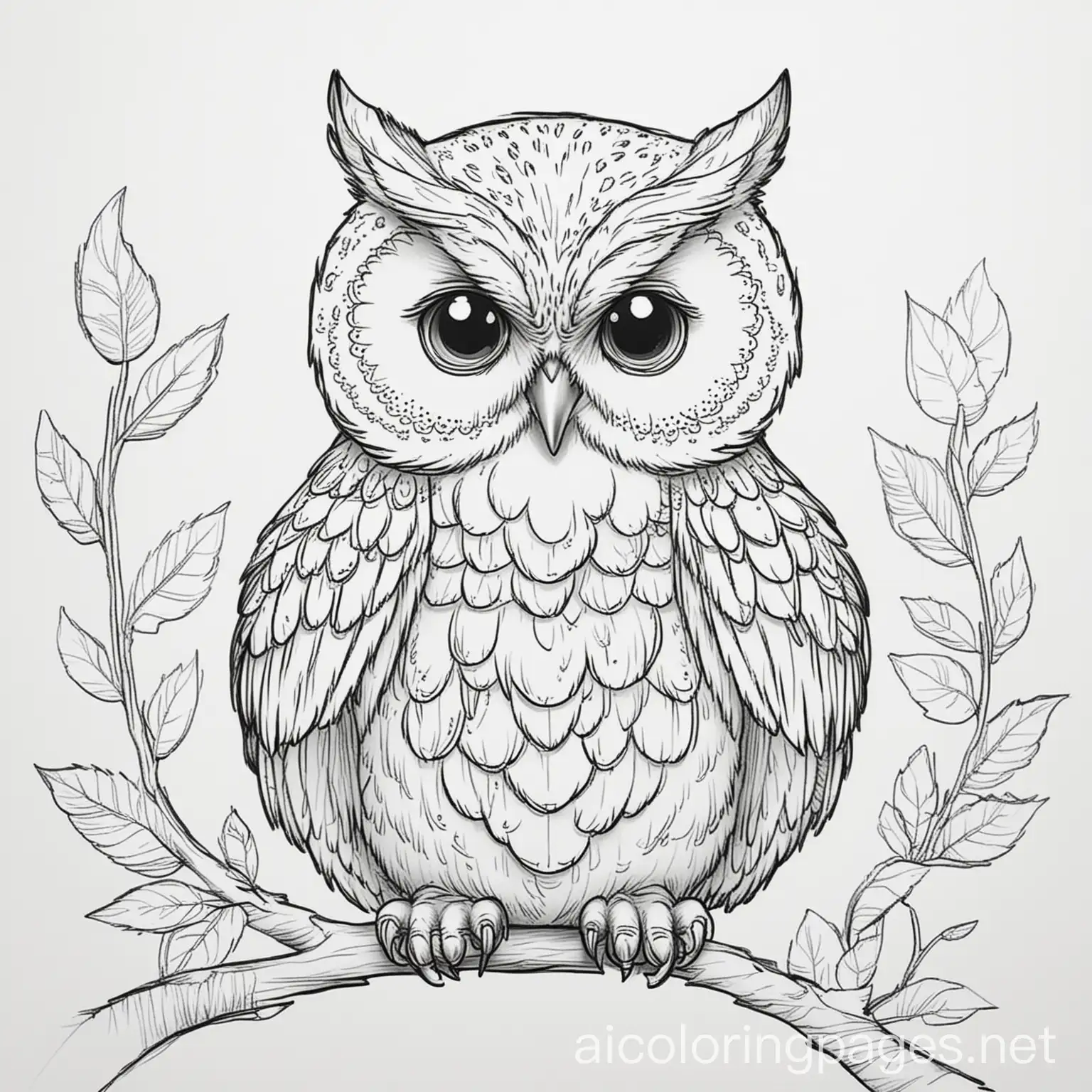 Simplistic-Owl-Coloring-Page-in-Black-and-White