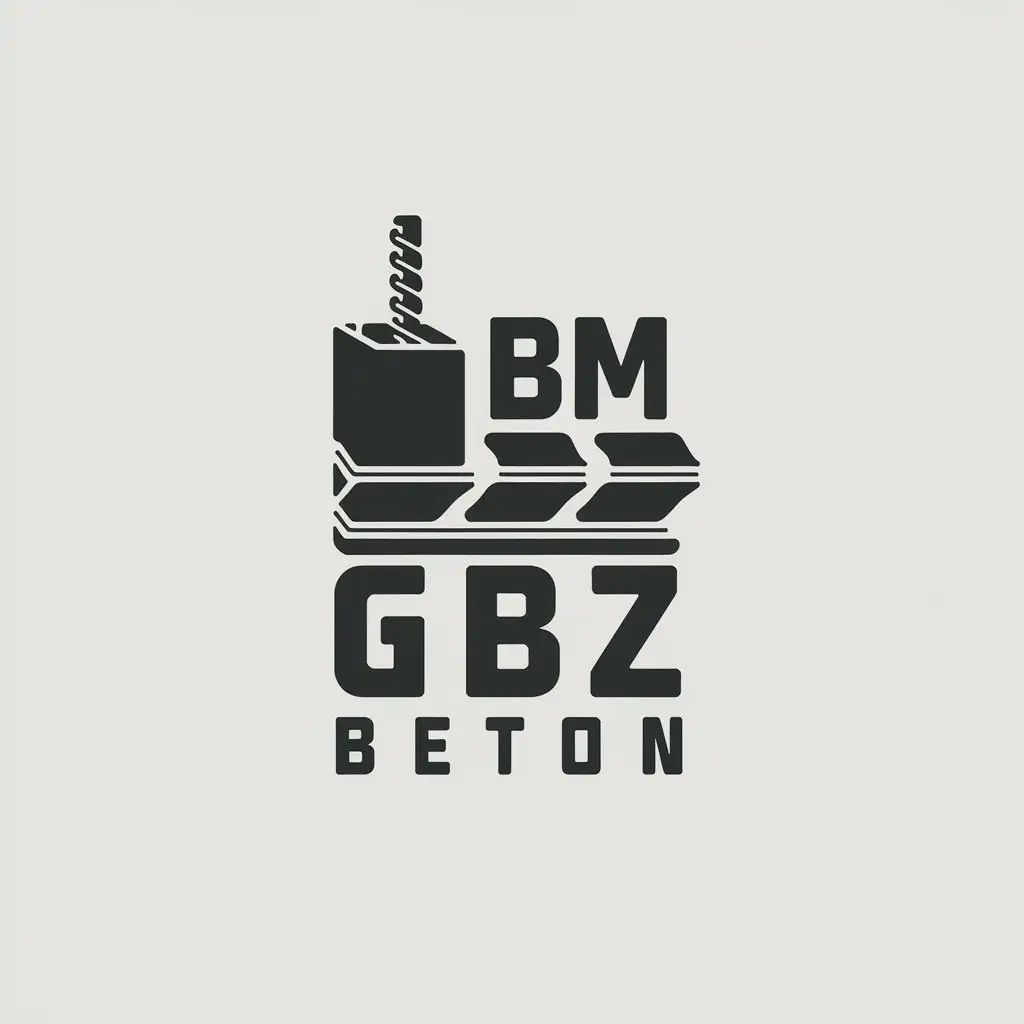 a vector logo design,with the text "BM GBZ BETON", main symbol:vector logo on the topic of reinforced concrete products,Moderate,clear background