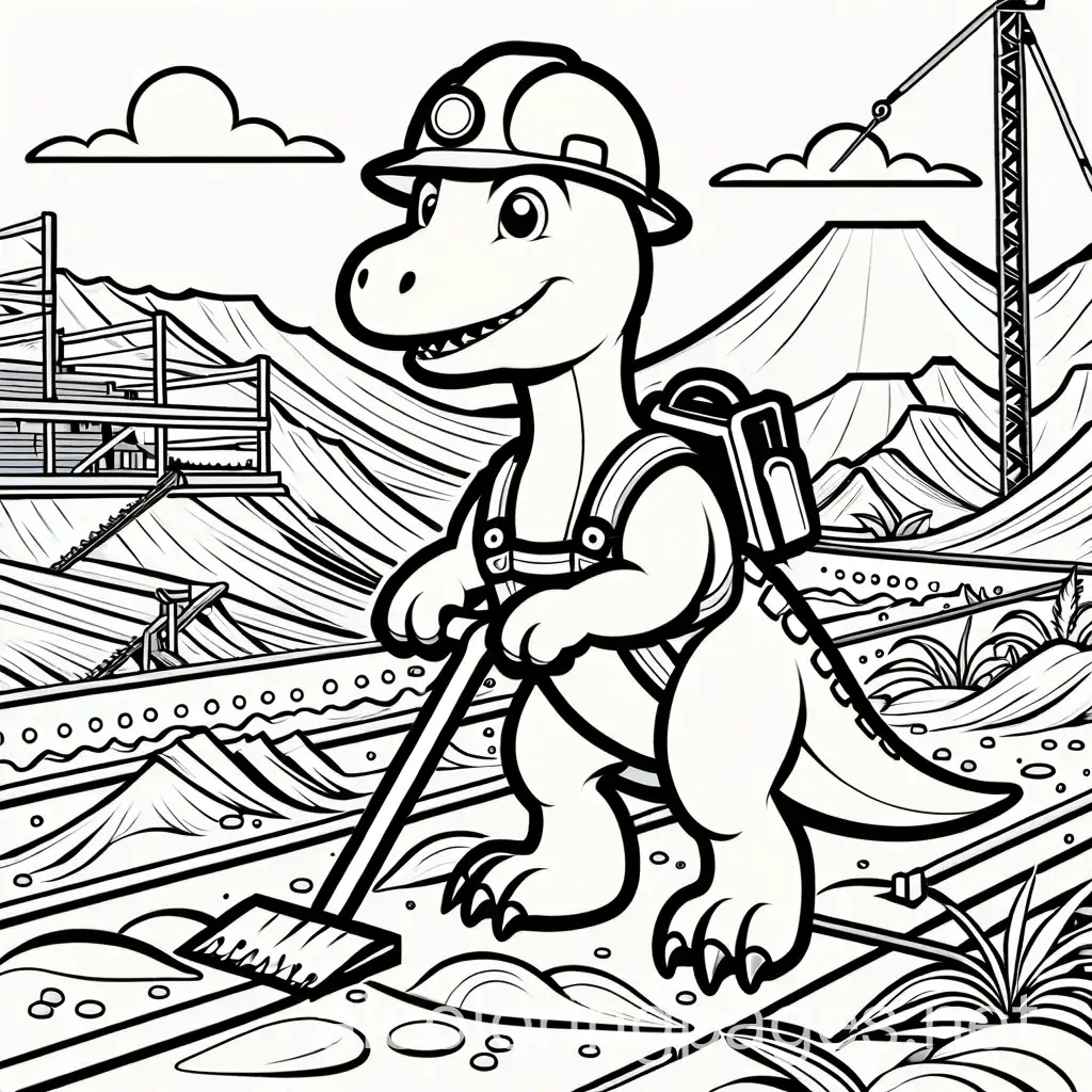 Dinosaur-Construction-Worker-Coloring-Page