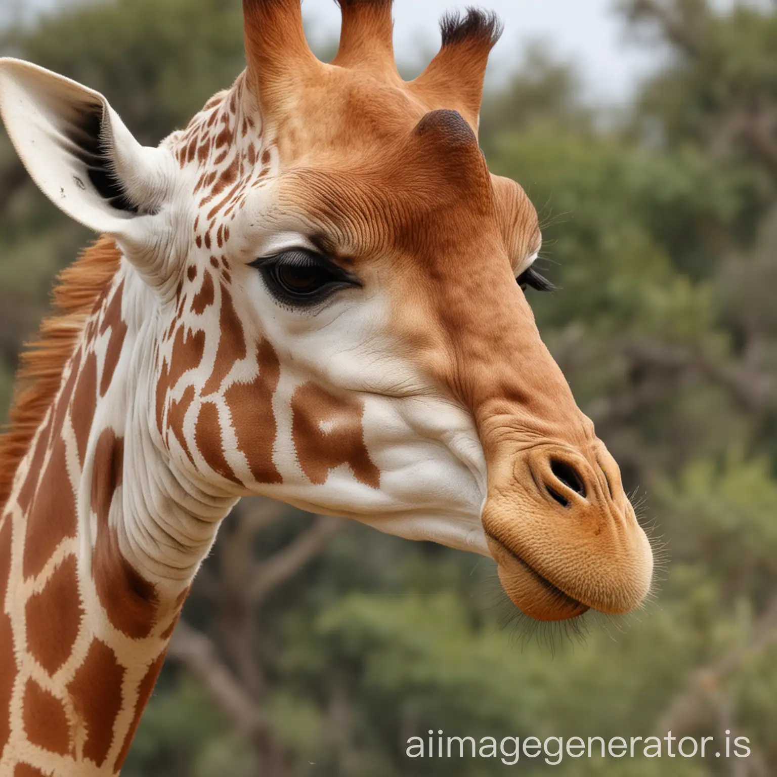 Giraffe-Showing-Kissing-Mouth-in-Natural-Habitat